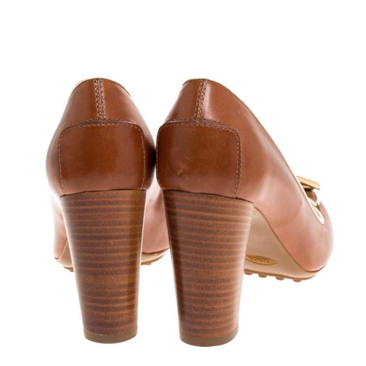 tod's block heel loafer