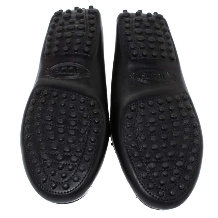 Pre Owned Tod's Black Leather Penny Loafers Size 36