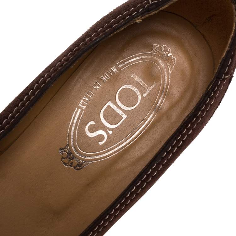Pre Owned Tod's Brown Suede Leather Buckle Detail Pumps Size 37
