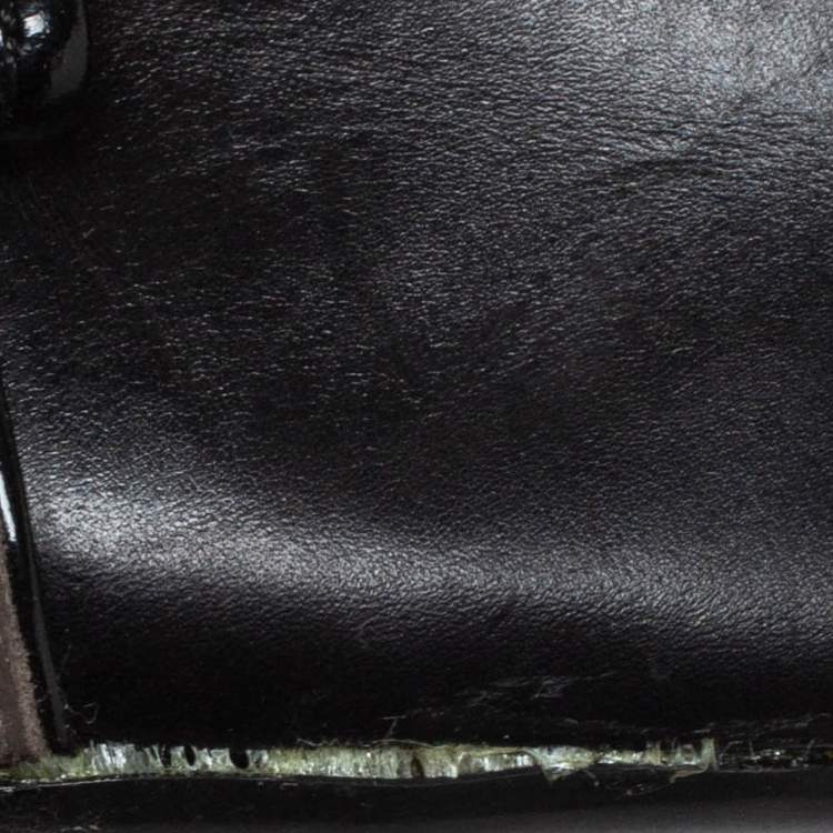 Pre Owned Tod's Black/Grey Leather Dew Ballet Flats Size 38