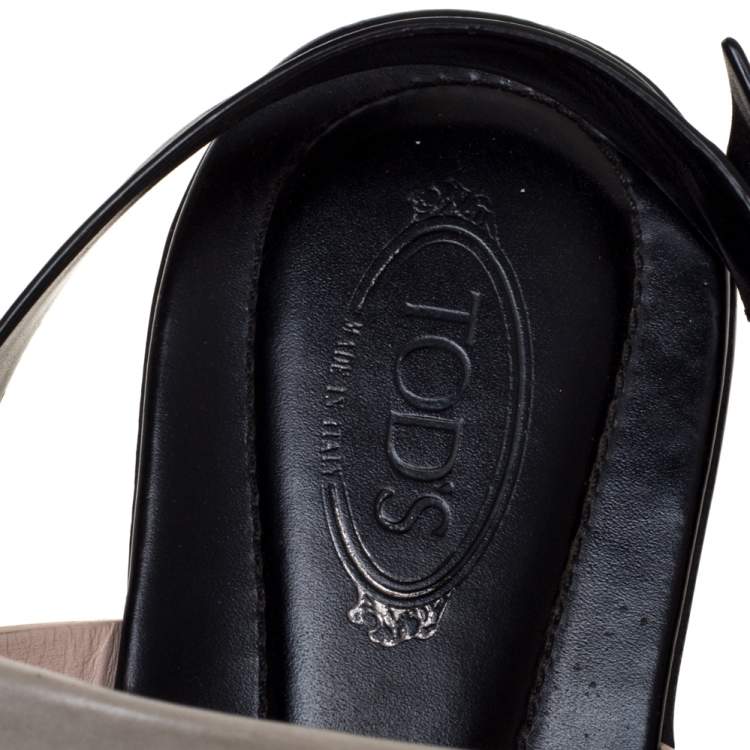 Pre Owned Tod's Tricolor Leather Fringe Detail Flat Sandals Size 37