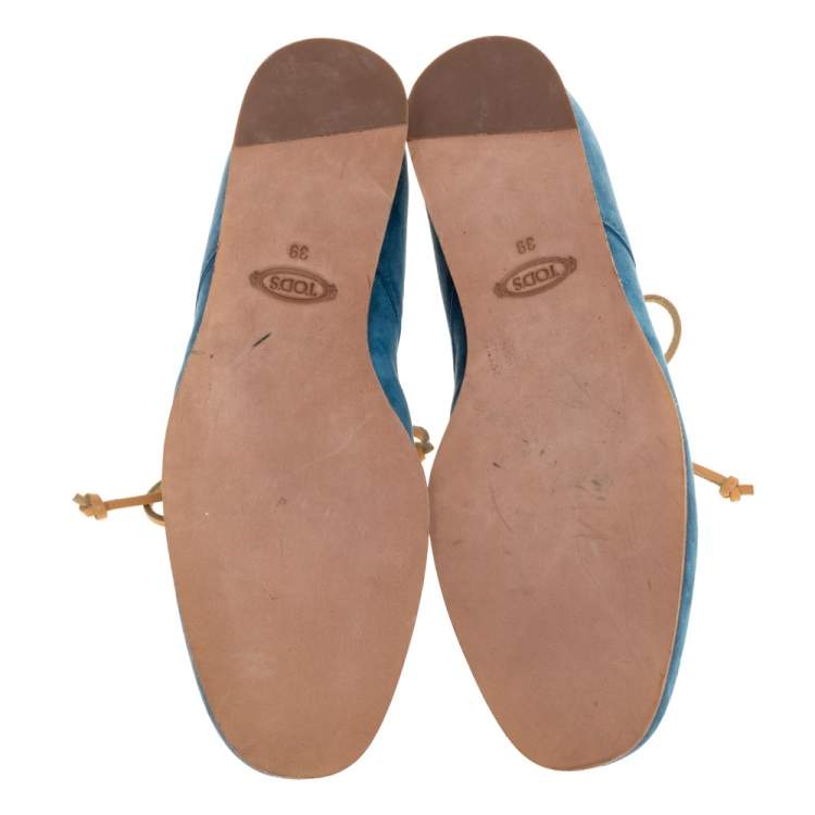 Pre Owned Tod's Blue Suede Desert Ankle Boots Size 39