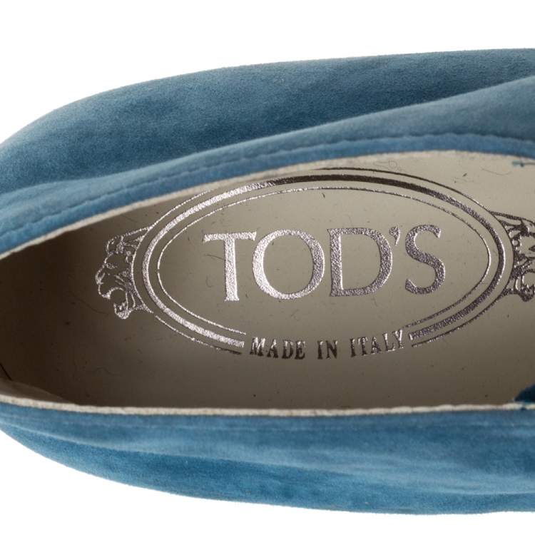 Pre Owned Tod's Blue Suede Desert Ankle Boots Size 39