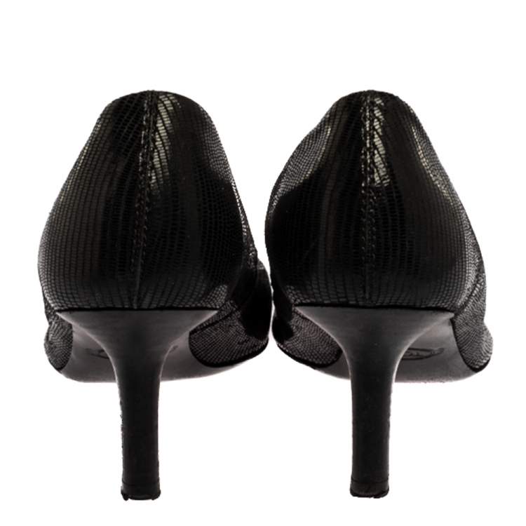 Pre Owned Tod's Black Leather Pumps Size 38.5