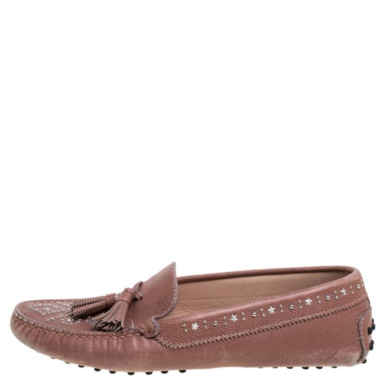 præmie Risikabel sidde Tod's Blush Pink Leather Tassel Embellished Loafers Size 39 Tod's | TLC