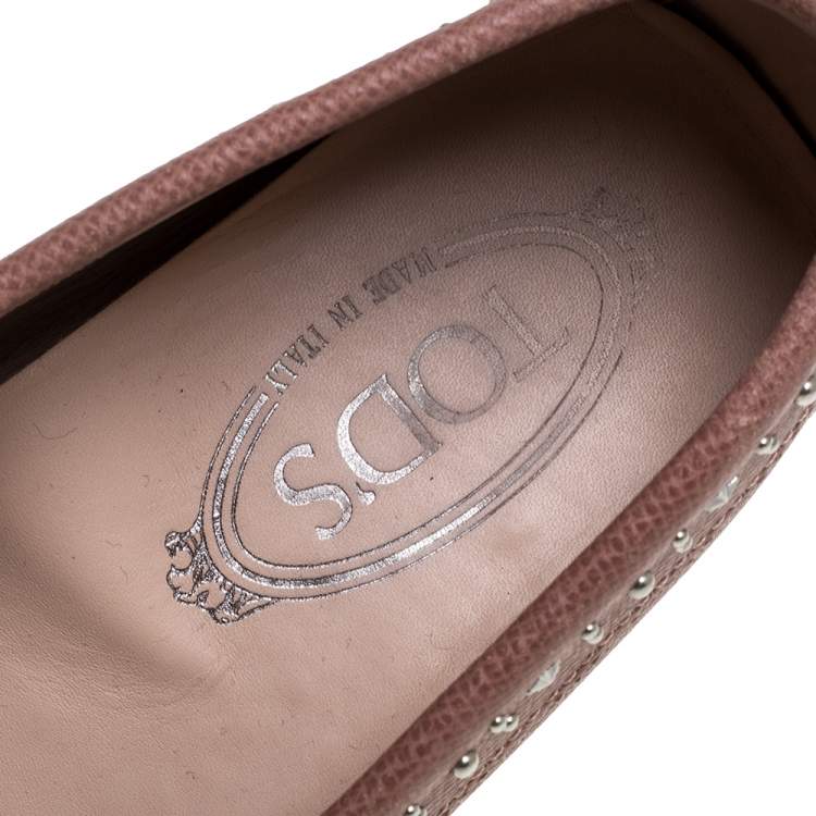 Pre Owned Tod's Blush Pink Leather Tassel Embellished Loafers Size 39
