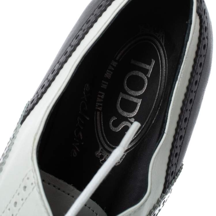 Pre Owned Tod's Tri Color Brogue Leather Lace Up Oxfords Size 38.5