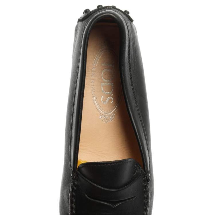 Pre Owned Tod's Black Leather Penny Loafers Size 36