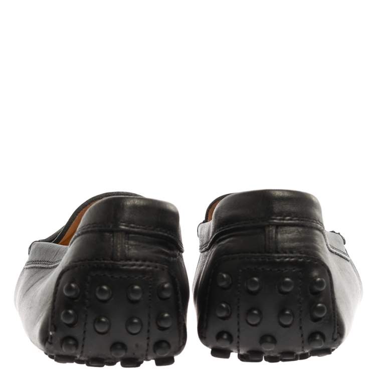 Pre Owned Tod's Black Leather Penny Loafers Size 36