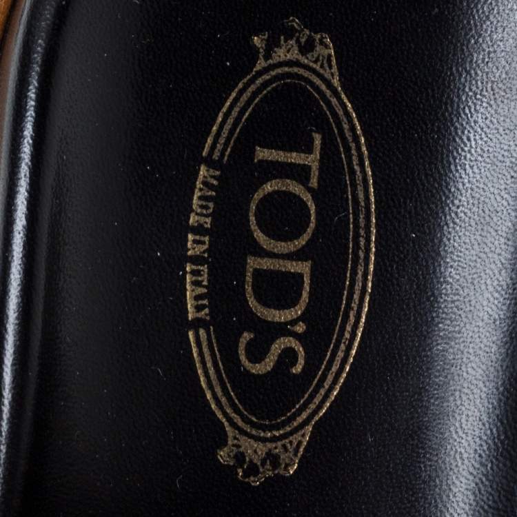 Pre Owned Tod's Black Perforated Leather Buckled Platform Sandals Size 38.5