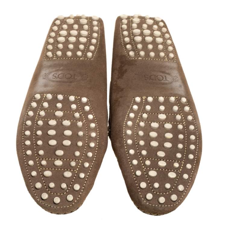 مملوكة مسبقًا Tod's Brown Suede Bow Loafers Size 39