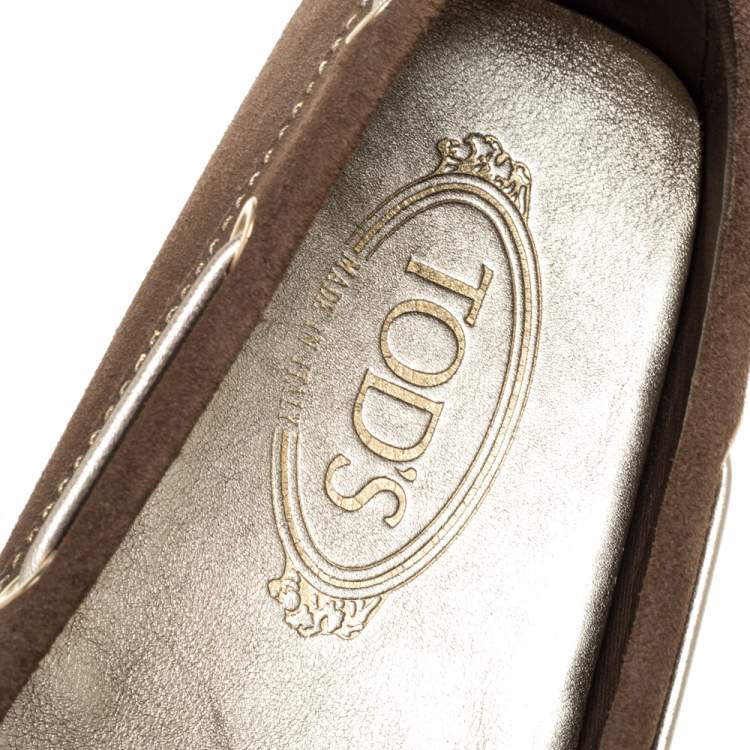مملوكة مسبقًا Tod's Brown Suede Bow Loafers Size 39