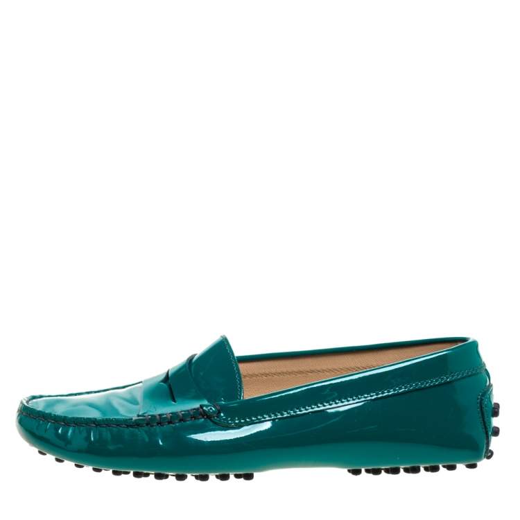 Tod's Green Patent Leather Gommini Penny Loafers Tod's | TLC
