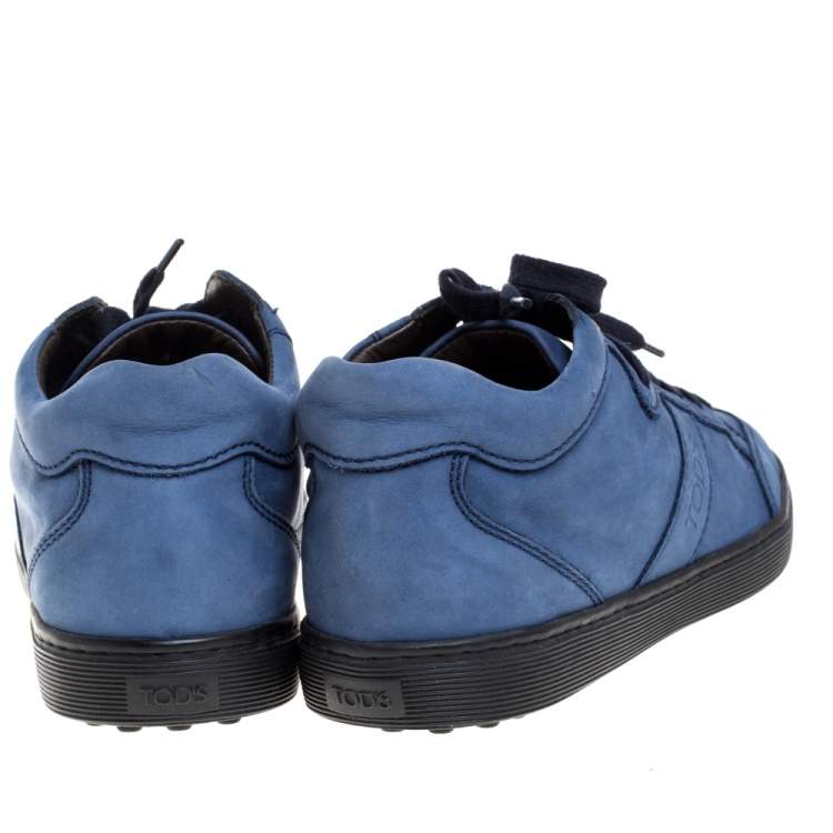 Pre Owned Tod's Blue Suede Low Top Sneakers Size 37