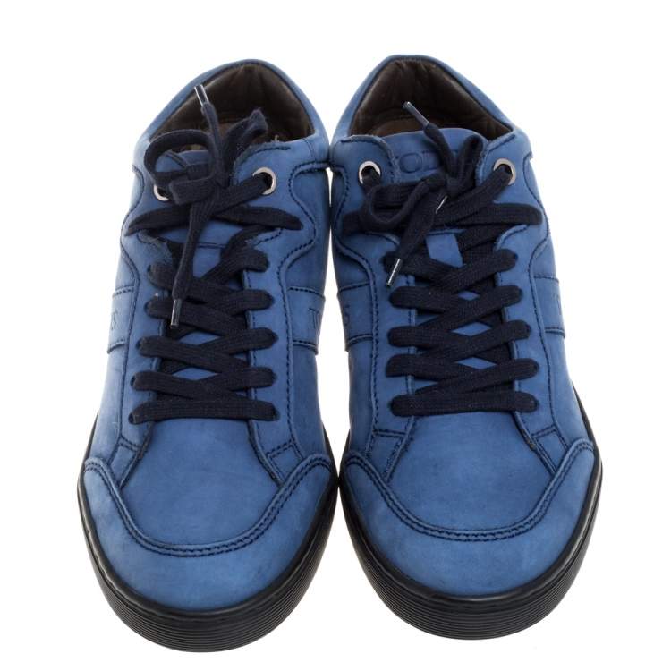 Pre Owned Tod's Blue Suede Low Top Sneakers Size 37