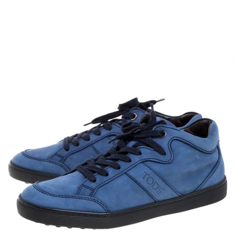 Pre Owned Tod's Blue Suede Low Top Sneakers Size 37