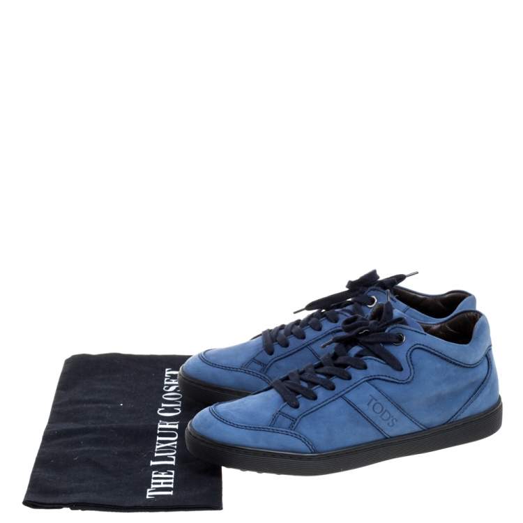 Pre Owned Tod's Blue Suede Low Top Sneakers Size 37