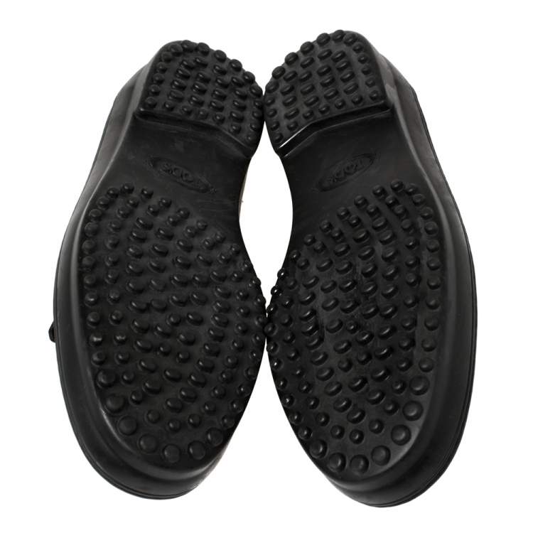 مملوكة مسبقًا Tod's Black Leather Fringe Tassel Loafers Size 39.5