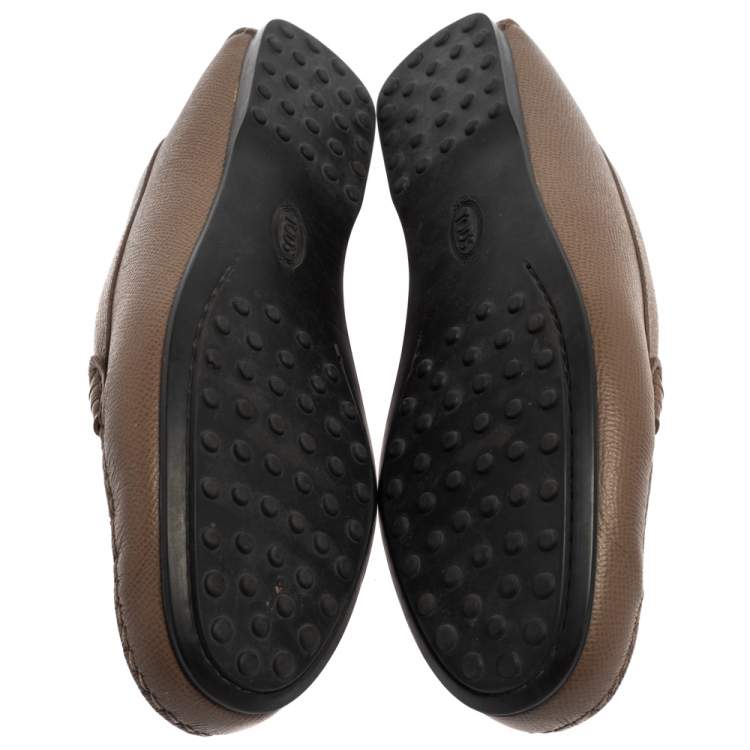 مملوكة مسبقًا Tod's Brown Leather Horsebit Loafers Size 38.5