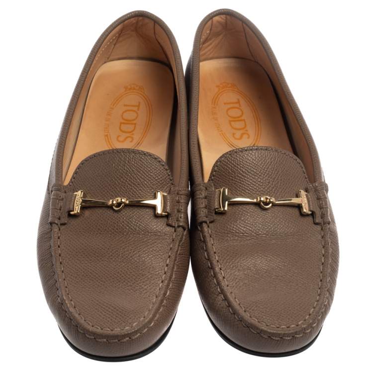 مملوكة مسبقًا Tod's Brown Leather Horsebit Loafers Size 38.5