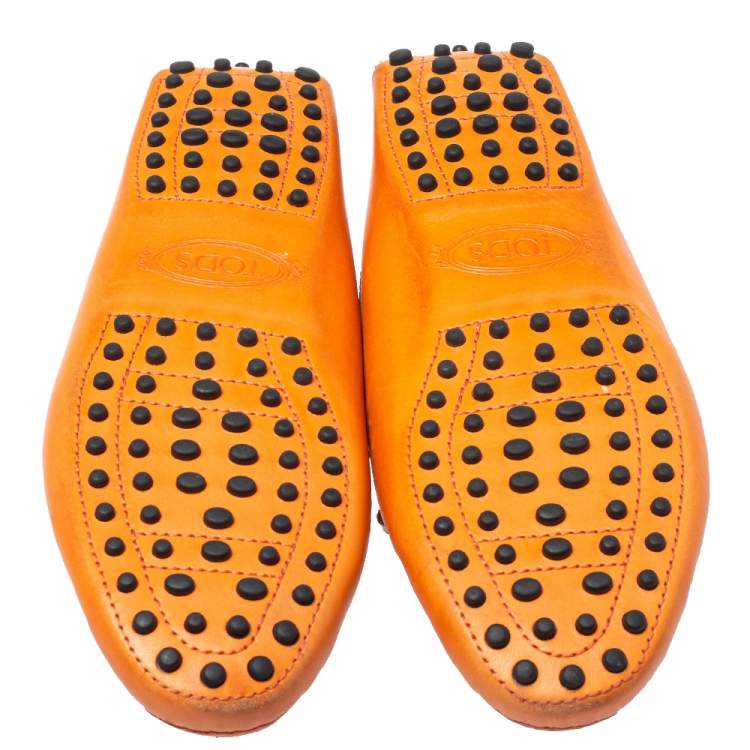 مملوكة مسبقًا Tod's Orenge Leather Penny Loafers Size 38.5