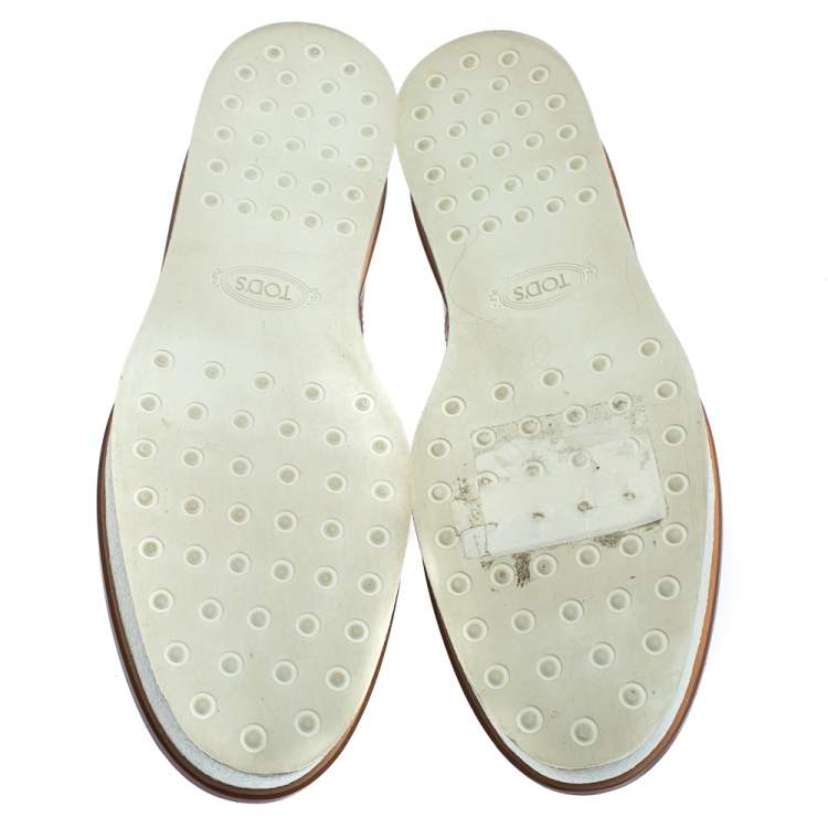 Pre Owned Tod's Pink Leather Lace Up Oxfords Size 37.5