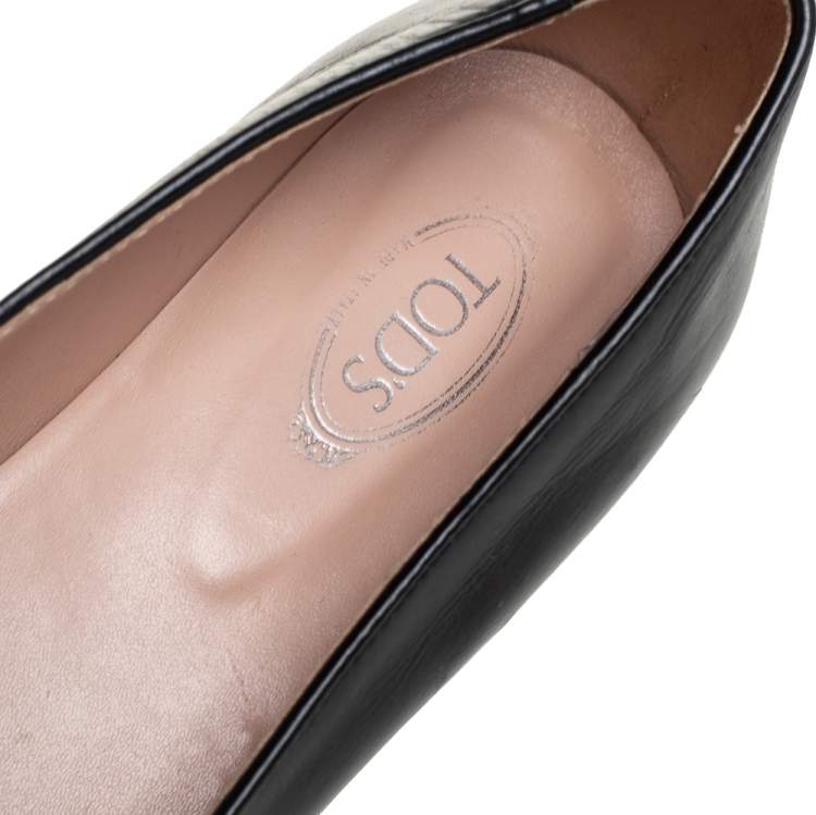 مملوكة مسبقًا Tod's Black Leather Smoking Slipper Loafers Size 37