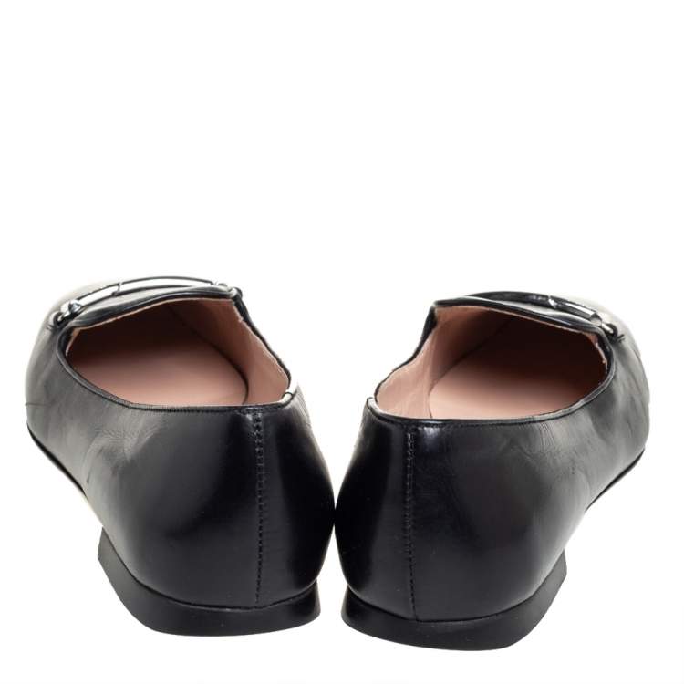 مملوكة مسبقًا Tod's Black Leather Smoking Slipper Loafers Size 37