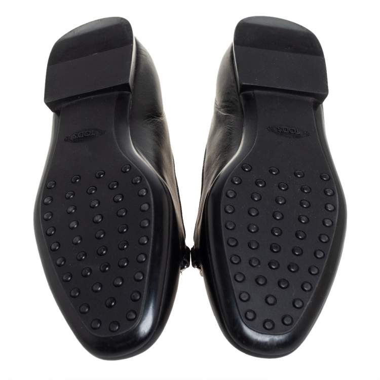 مملوكة مسبقًا Tod's Black Leather Smoking Slipper Loafers Size 37