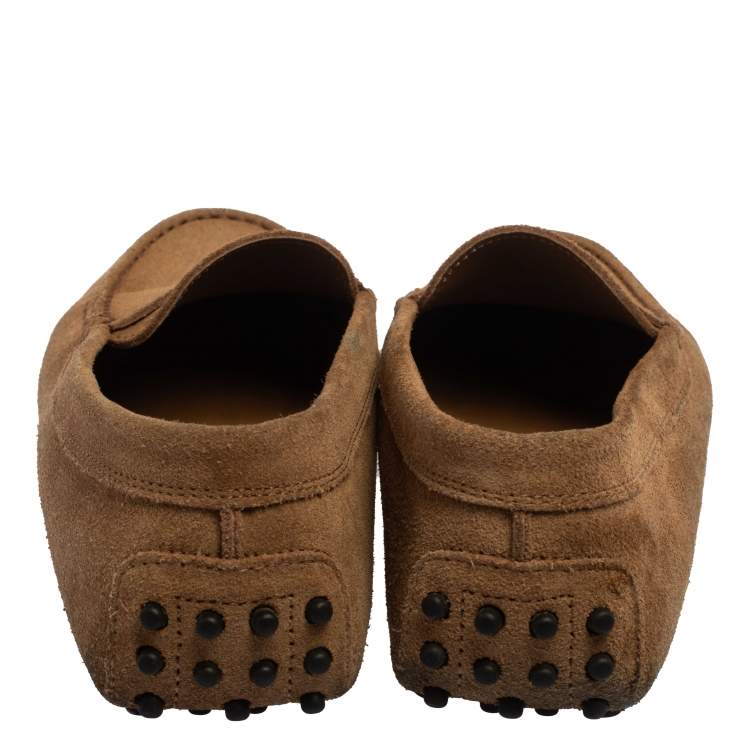 Pre Owned Tod's Brown Suede Penny Slip On Loafers Size 37