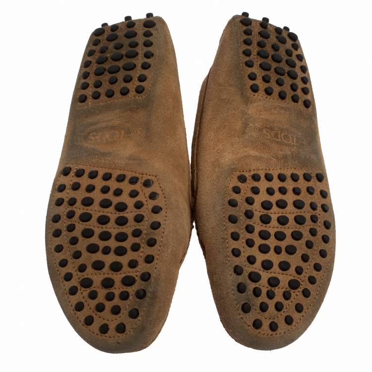 Pre Owned Tod's Brown Suede Penny Slip On Loafers Size 37