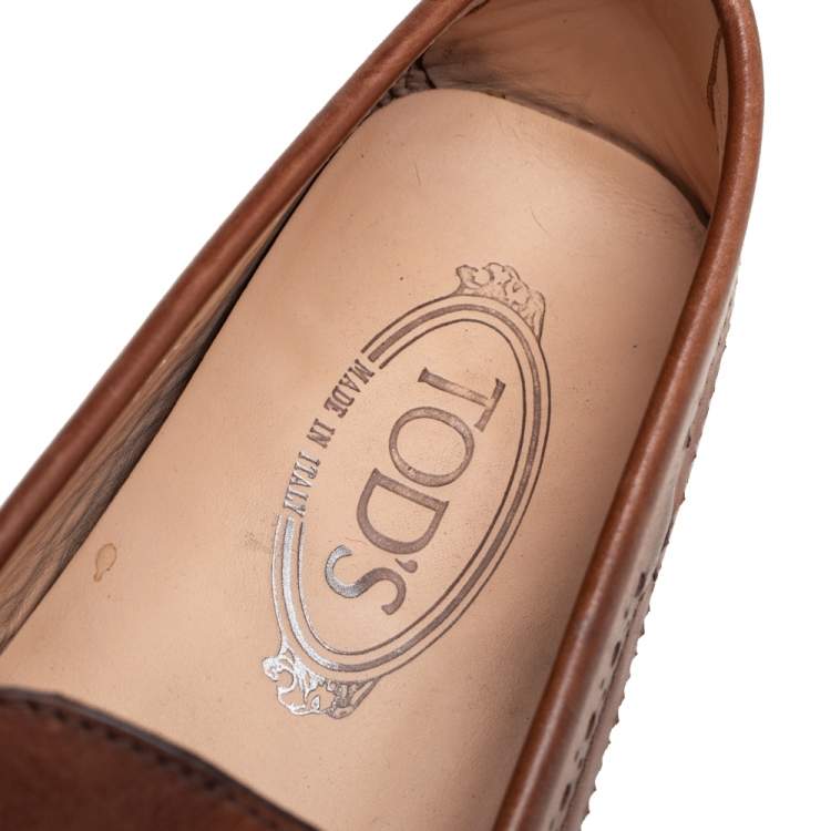 مملوكة مسبقًا Tod's Tan Leather Tassel Embellished Loafers Size 39