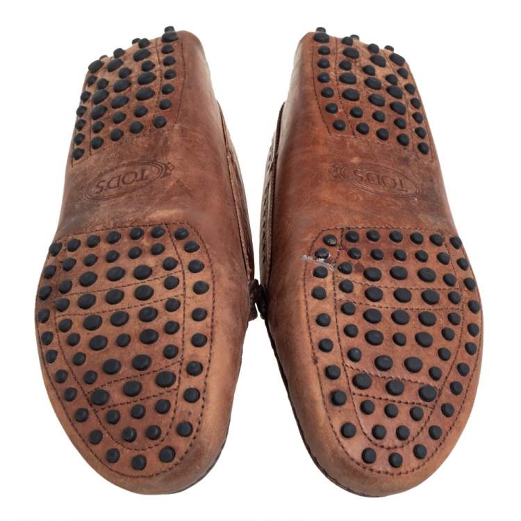 مملوكة مسبقًا Tod's Tan Leather Tassel Embellished Loafers Size 39