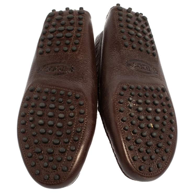 مملوكة مسبقًا Tod's Brown Leather Slip On  Loafers Size 38.5