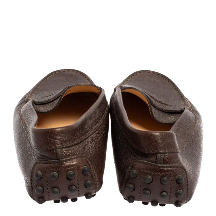 مملوكة مسبقًا Tod's Brown Leather Slip On  Loafers Size 38.5