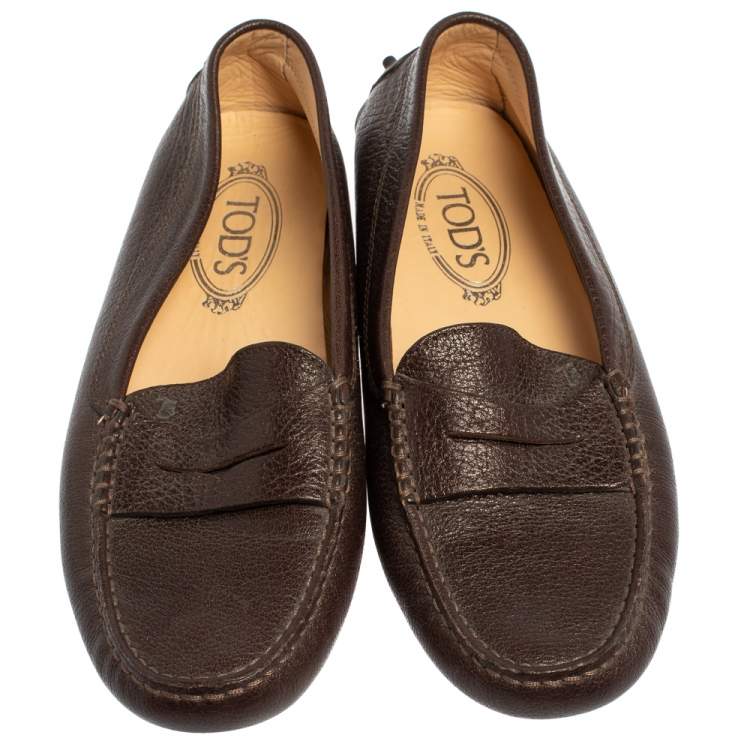 مملوكة مسبقًا Tod's Brown Leather Slip On  Loafers Size 38.5