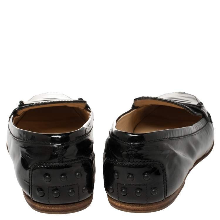 Pre Owned Tod's Black Patent Leather Penny Loafers Size 37