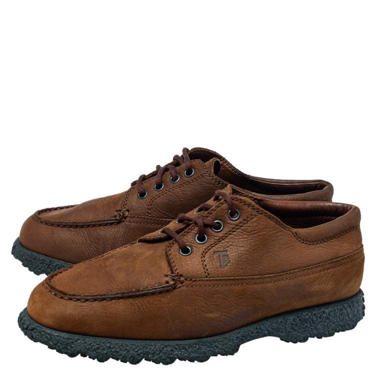 Pre Owned Tod's Brown Leather Lace Up Oxford Size 41