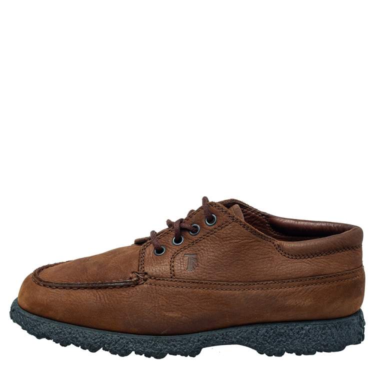 Pre Owned Tod's Brown Leather Lace Up Oxford Size 41
