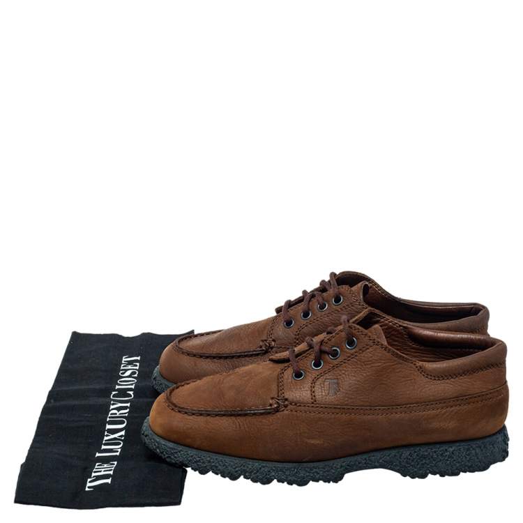 Pre Owned Tod's Brown Leather Lace Up Oxford Size 41