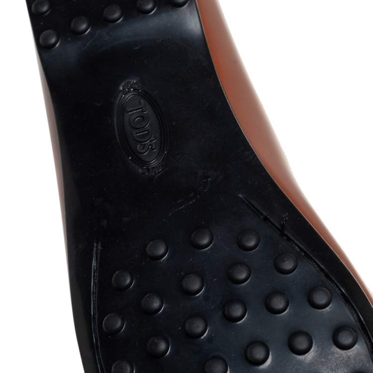 مملوكة مسبقًا Tod's Brown Patent Leather Gomma Loafers Size 36.5