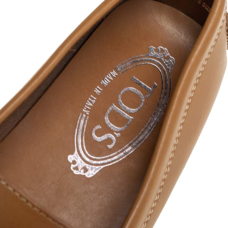 Pre Owned Tod's Brown Leather Gommini  Slip On Loafers Size 37