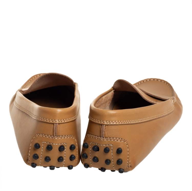 Pre Owned Tod's Brown Leather Gommini  Slip On Loafers Size 37