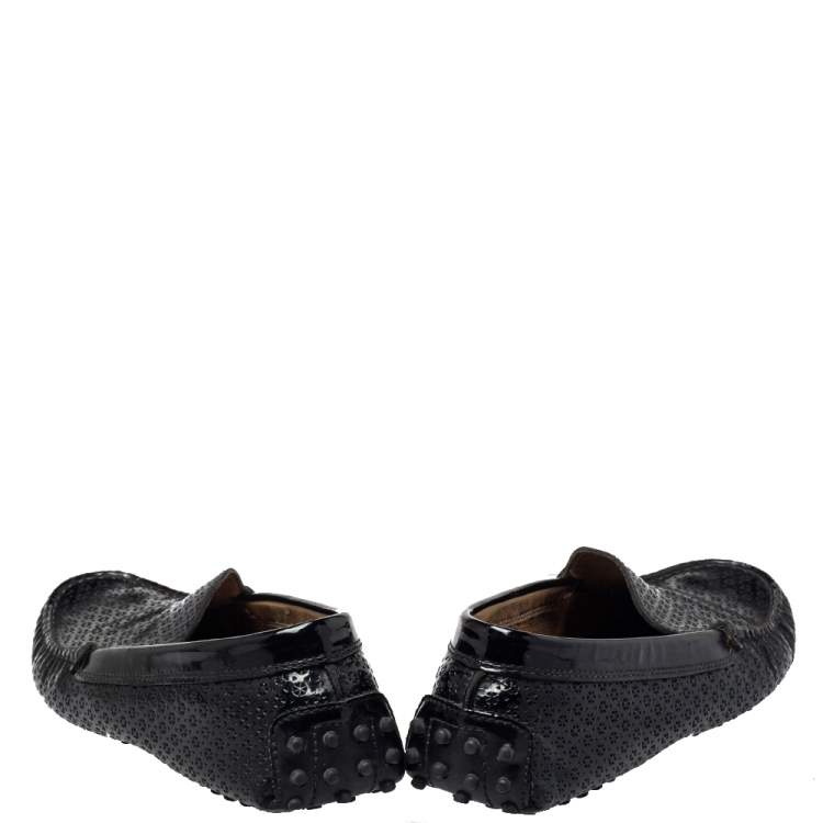 Pre Owned Tod's Black Patent Leather Slip on Loafers Size 38