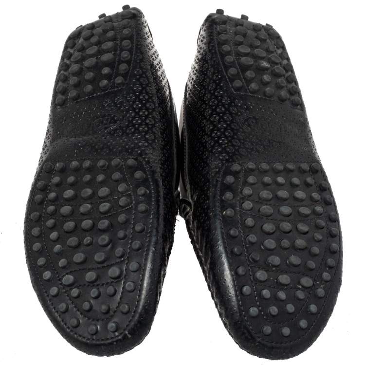 Pre Owned Tod's Black Patent Leather Slip on Loafers Size 38