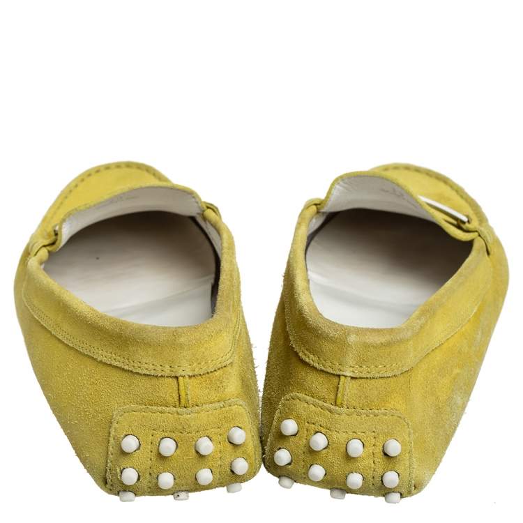 Pre Owned Tod's Green Suede Slip On Loafers Size 39