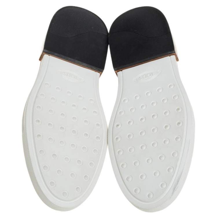 Pre Owned Tod's Black Leather Slip On Loafer Sneakers Size 39