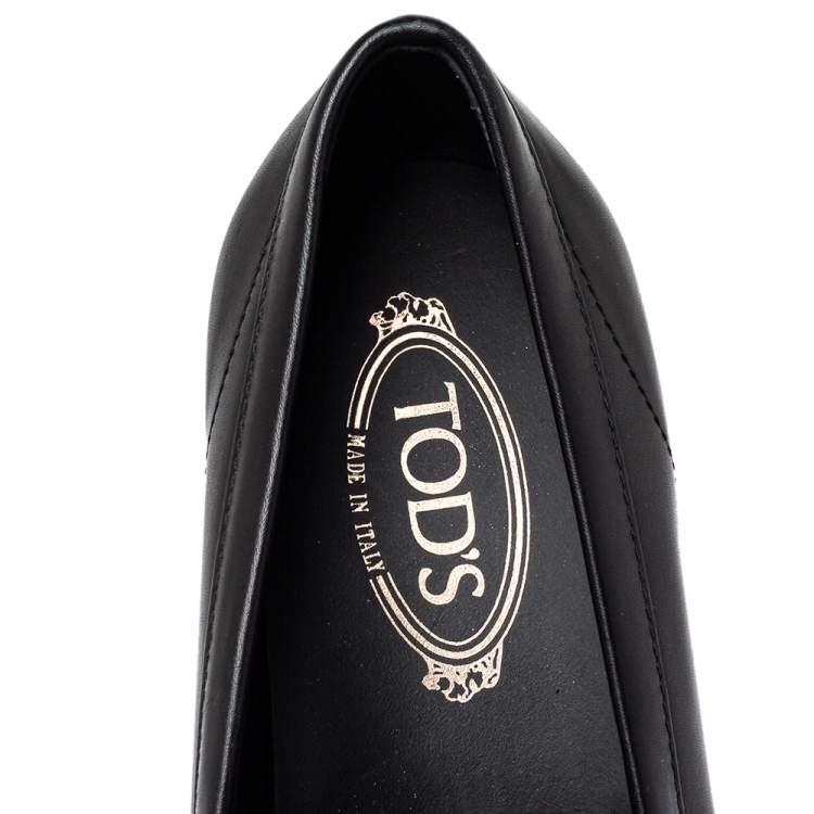 مملوكة مسبقًا Tod's Black Leather Slip On Penny Loafers Size 45