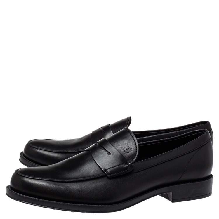 مملوكة مسبقًا Tod's Black Leather Slip On Penny Loafers Size 45