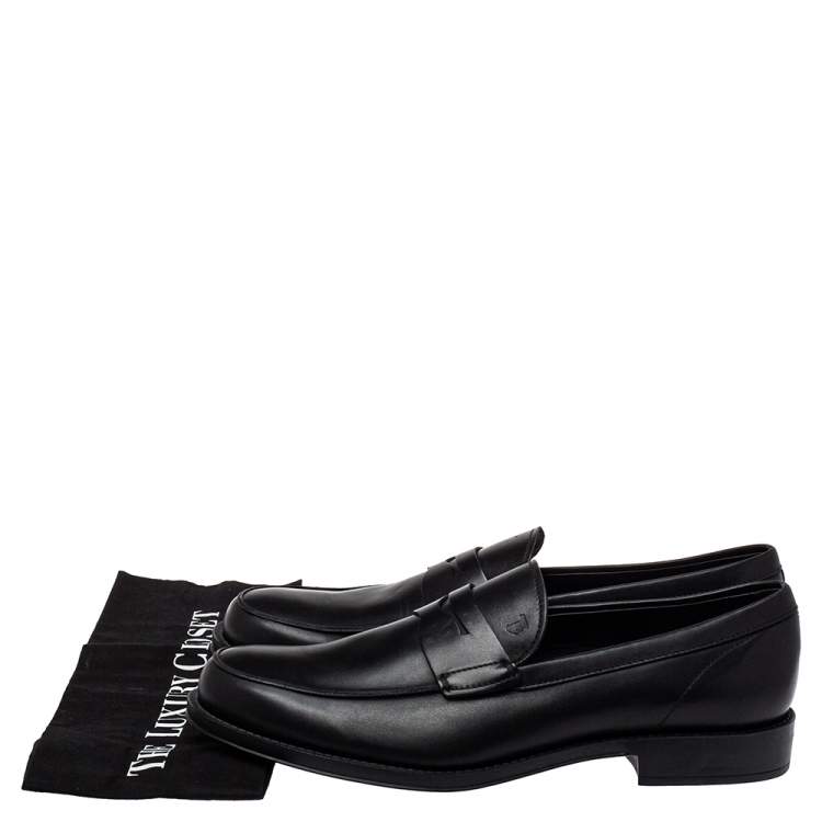 مملوكة مسبقًا Tod's Black Leather Slip On Penny Loafers Size 45
